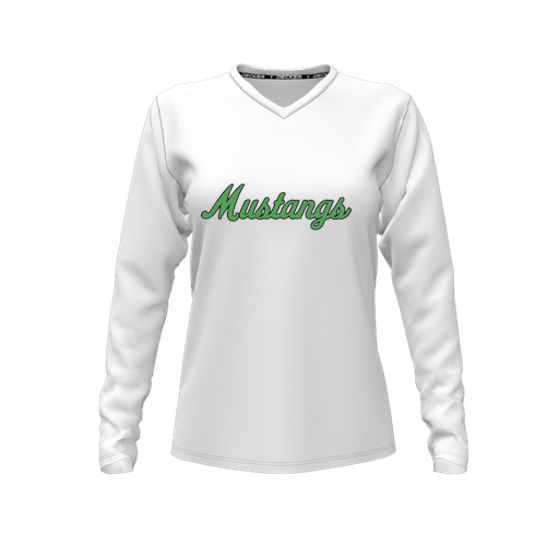 [FTLVCFWH-FYXS-LOGO1] Decker Comfort T-Shirt (Female Youth XS, White, V Neck, Logo 1, Long Sleeve)