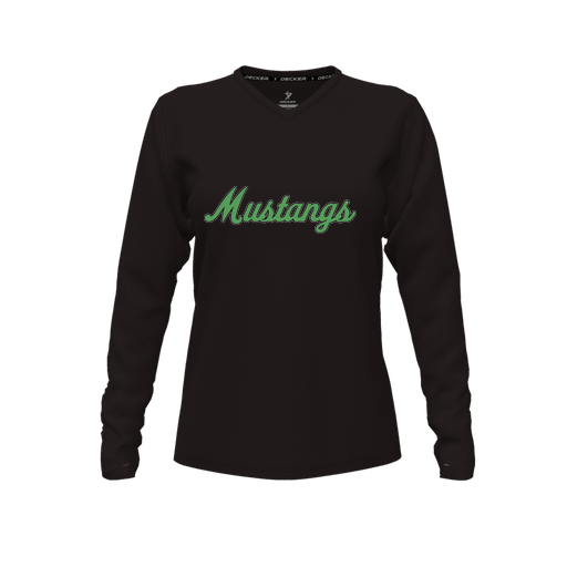 [CUS-DFW-TEES-CMF-VNK-LSL-BLK-FYXS-LOGO1] Decker Comfort T-Shirt (Female Youth XS, Black, V Neck, Logo 1, Long Sleeve)